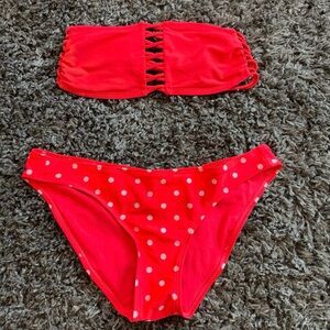 Poka Dot Strapless Bikini